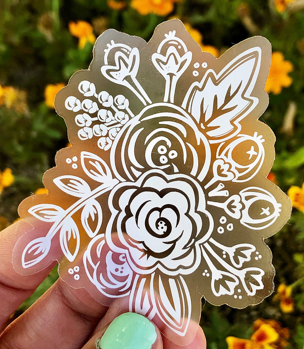 Floral clear Sticker