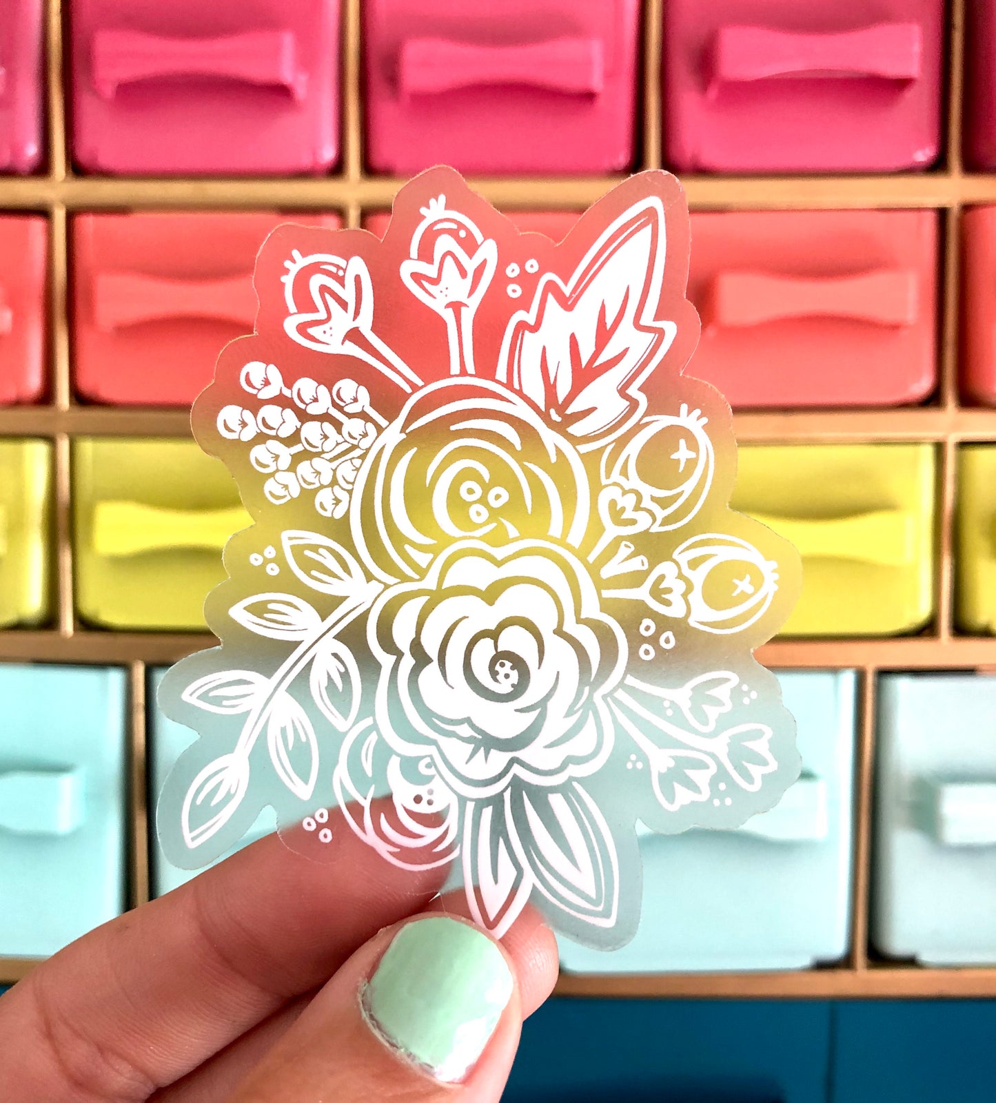 Floral clear Sticker