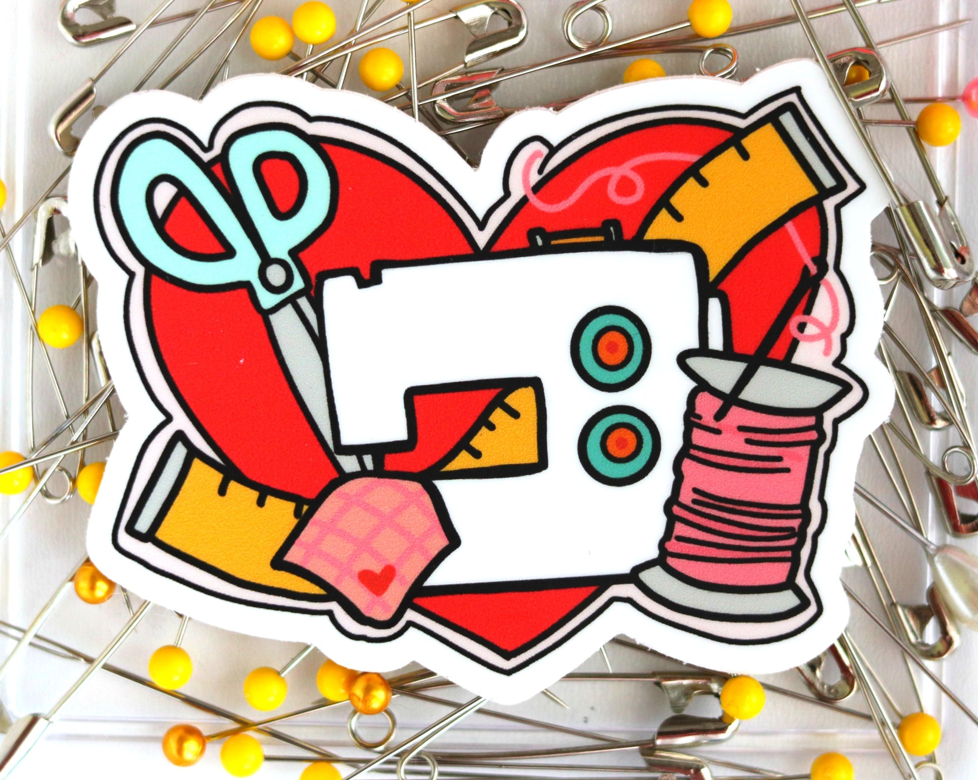 cute love to sew sticker