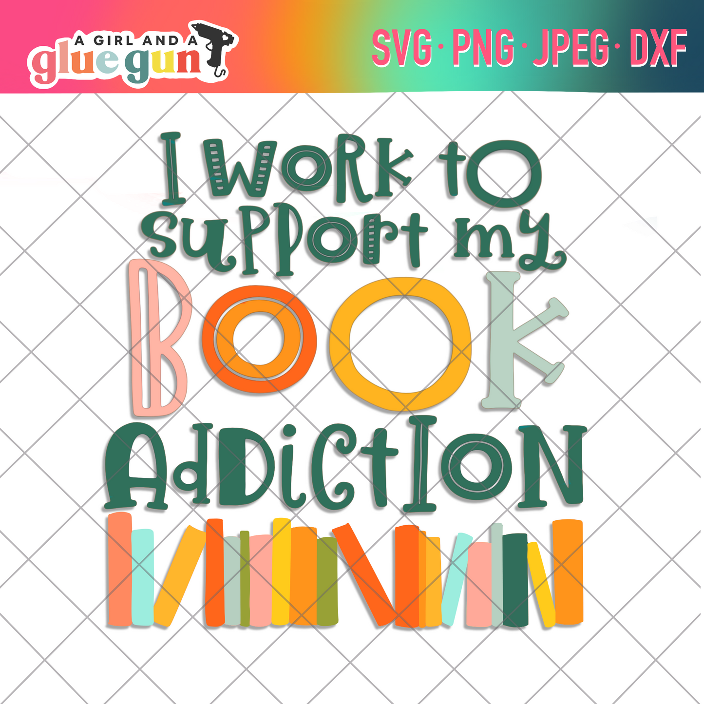 Book Addiction SVG cut file