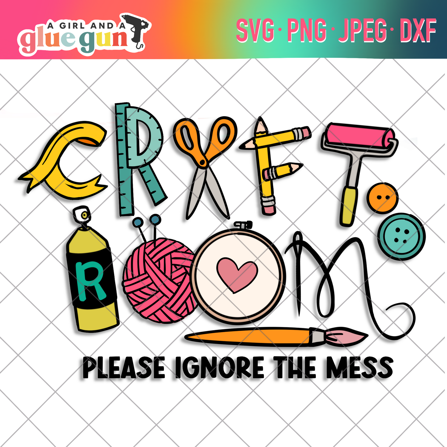 Messy Craft Room SVG cut file