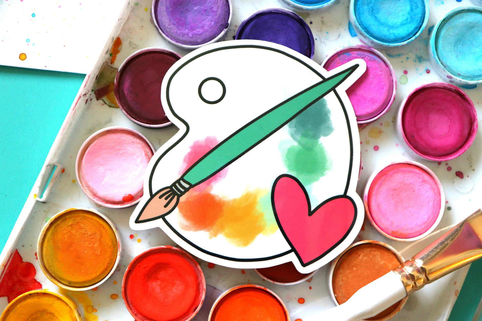 Paint brush and pallet | Sticker