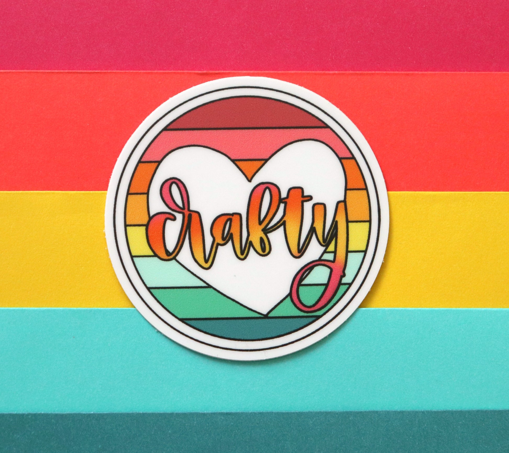 crafty colorful sticker with heart