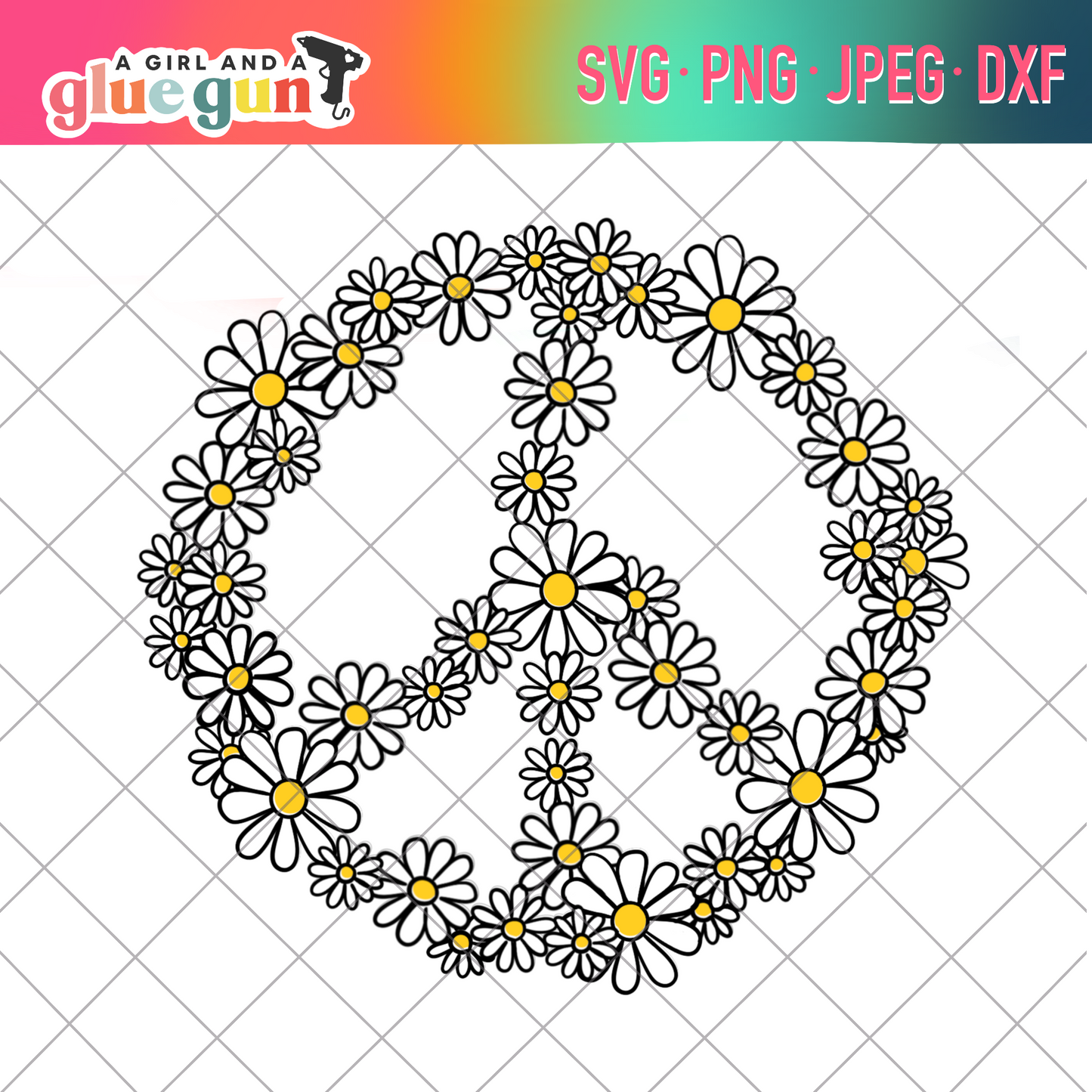 Daisy Peace sign SVG cut file